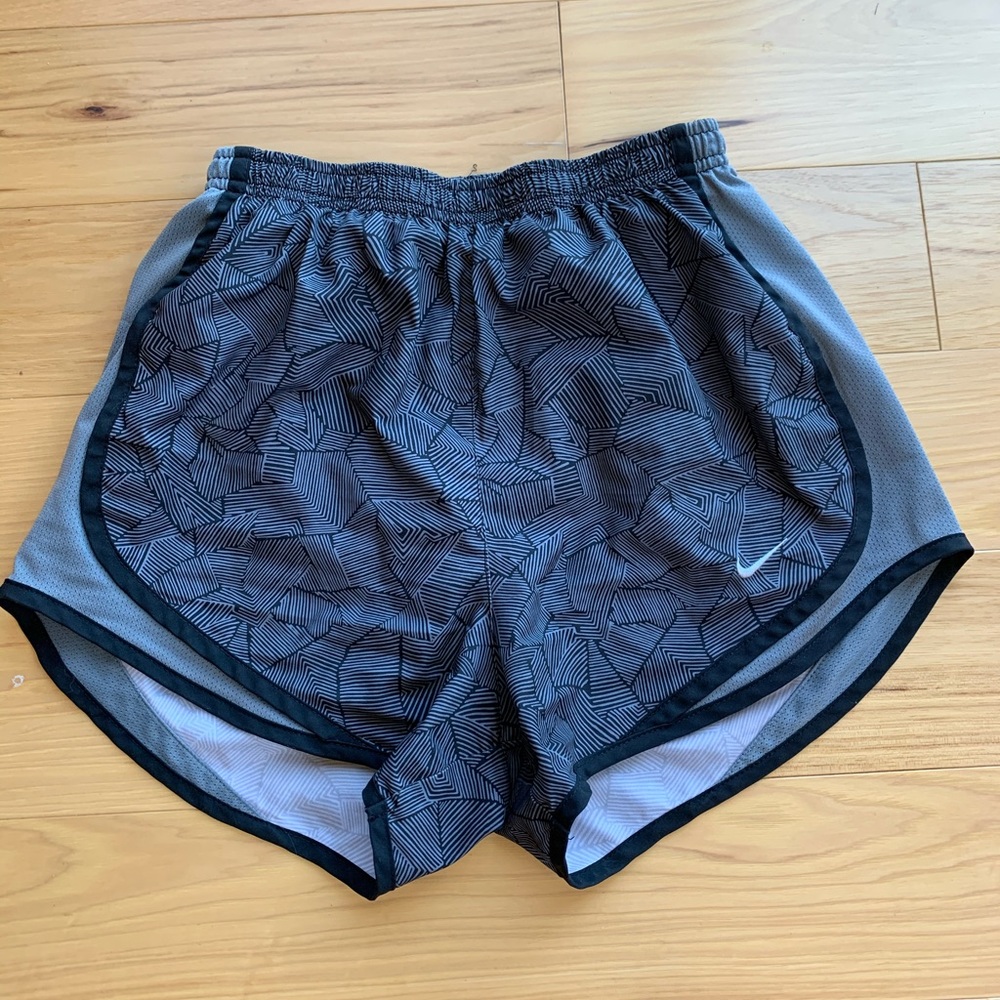 Gray/black nike athletic shorts